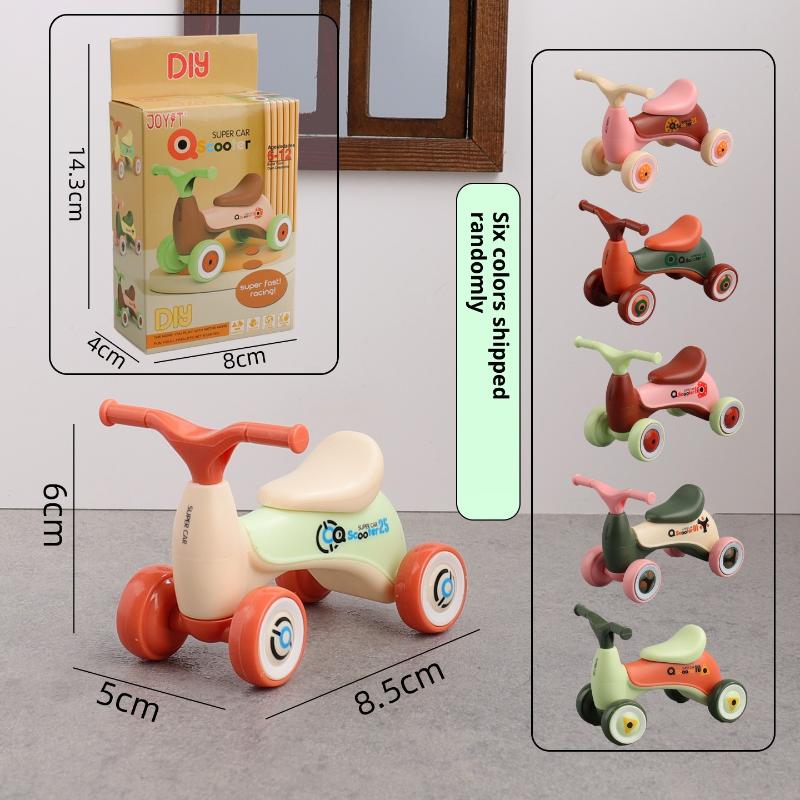 Scooter Electric - 1 個シミュレーションミニかわいい子供用バランスカー四輪ベビースライディングスクーター装飾品クリエイティブアセンブリ子供用車のおもちゃギフト