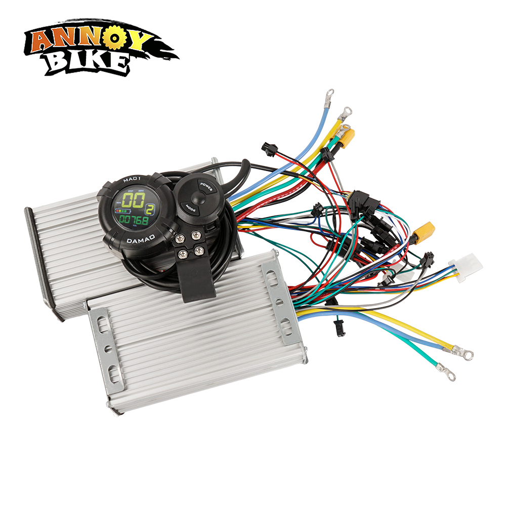 72V 45A Dual Controller - 電動自転車コントローラーセット,1500W-3500W, 48V, 60V, 72V,カラーLCDスクリーン付きデュアルドライブコントローラー