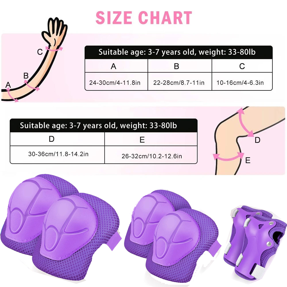 6個入り子供用膝パッドと肘パッドセット、3歳から15歳までの - Scooter Helmet Set のレビューと価格