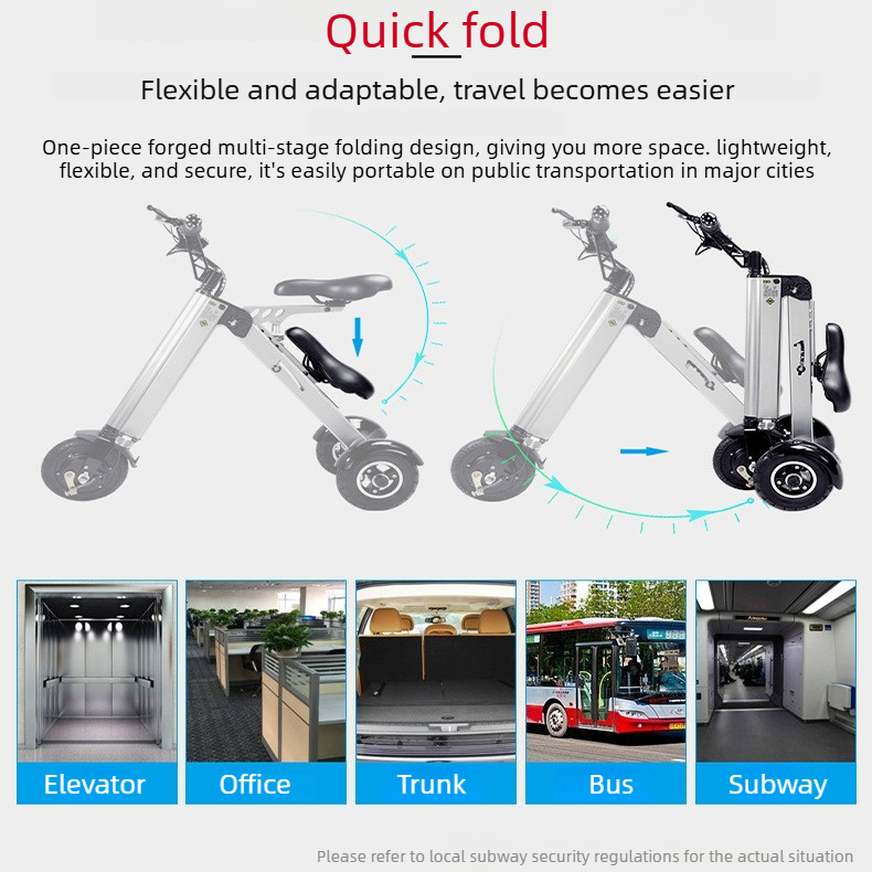 軽量12.6KG折りたたみ式電動三輪車8インチ空気入りタイヤ - Folding Electric Scooter のレビューと価格