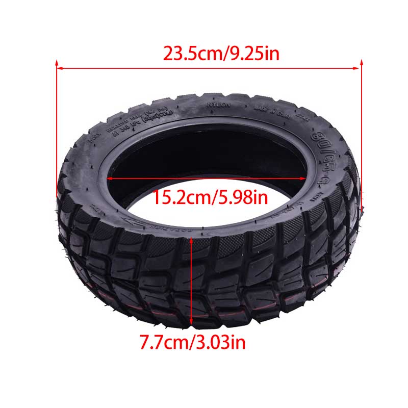 80/65-6 オフロードインナーアウタータイヤ、赤線入り電 - Scooter Tire のレビューと価格